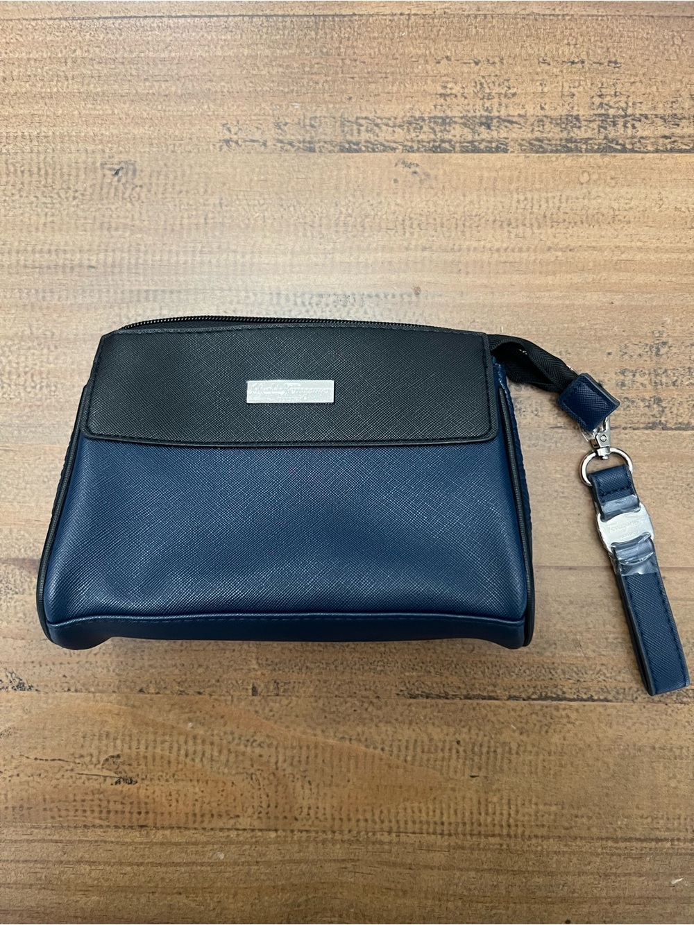 Salvatore Ferragamo X Eva Air Makeup/ Toiletry Bag with key chain attached